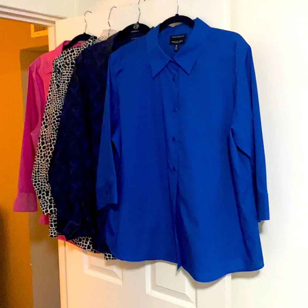 Foxcroft Woman Button-Up Blouse Bundle (4)